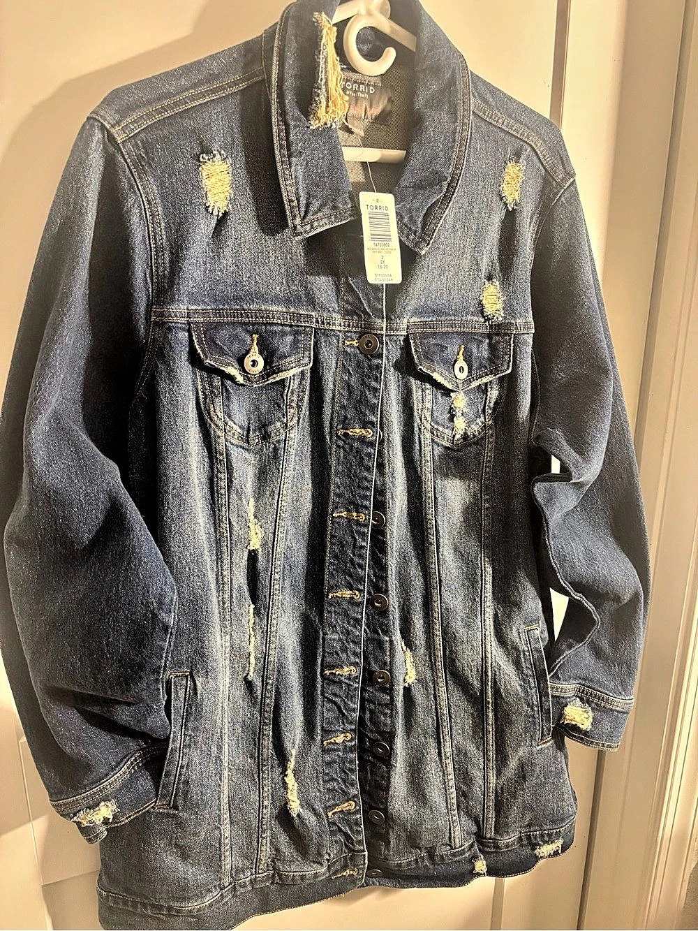Torrid Med Wash LS Longline Dnmjkt Blue Denim Jacket 2X